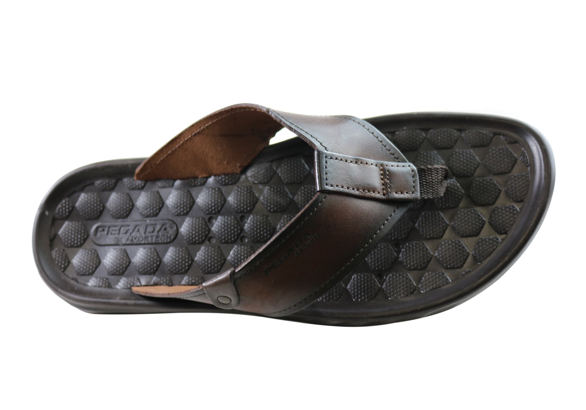 Pegada York Mens Leather Comfortable Thongs Sandals Made In Brazil