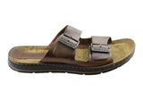 Pegada Lancester Mens Leather Comfortable Slide Sandals Made In Brazil