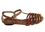 Andacco Channa Womens Comfortable Flat Leather Sandals Made In Brazil