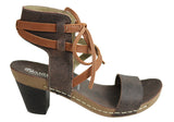 Andacco Nina Womens Leather Comfort Mid Heel Sandals Made In Brazil