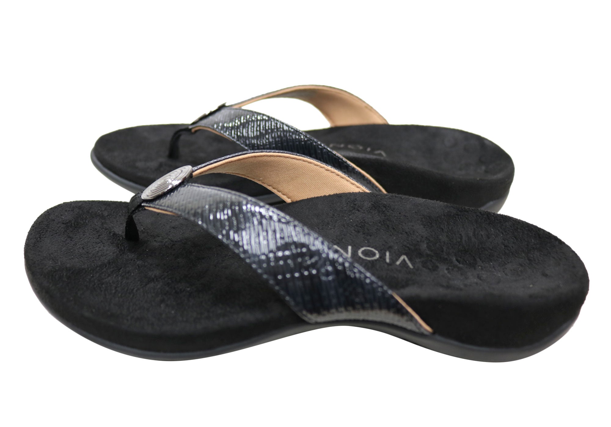 Vionic Womens Comfort Supportive Hilda Toe Post Wide Fit Thongs