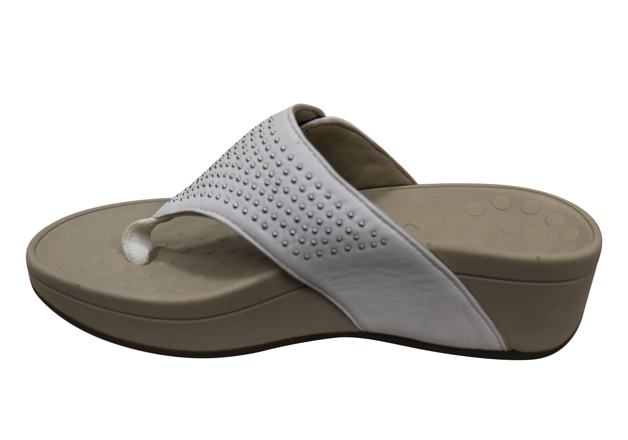 Vionic Womens Comfortable Leather Capitola Platform Sandals Thongs