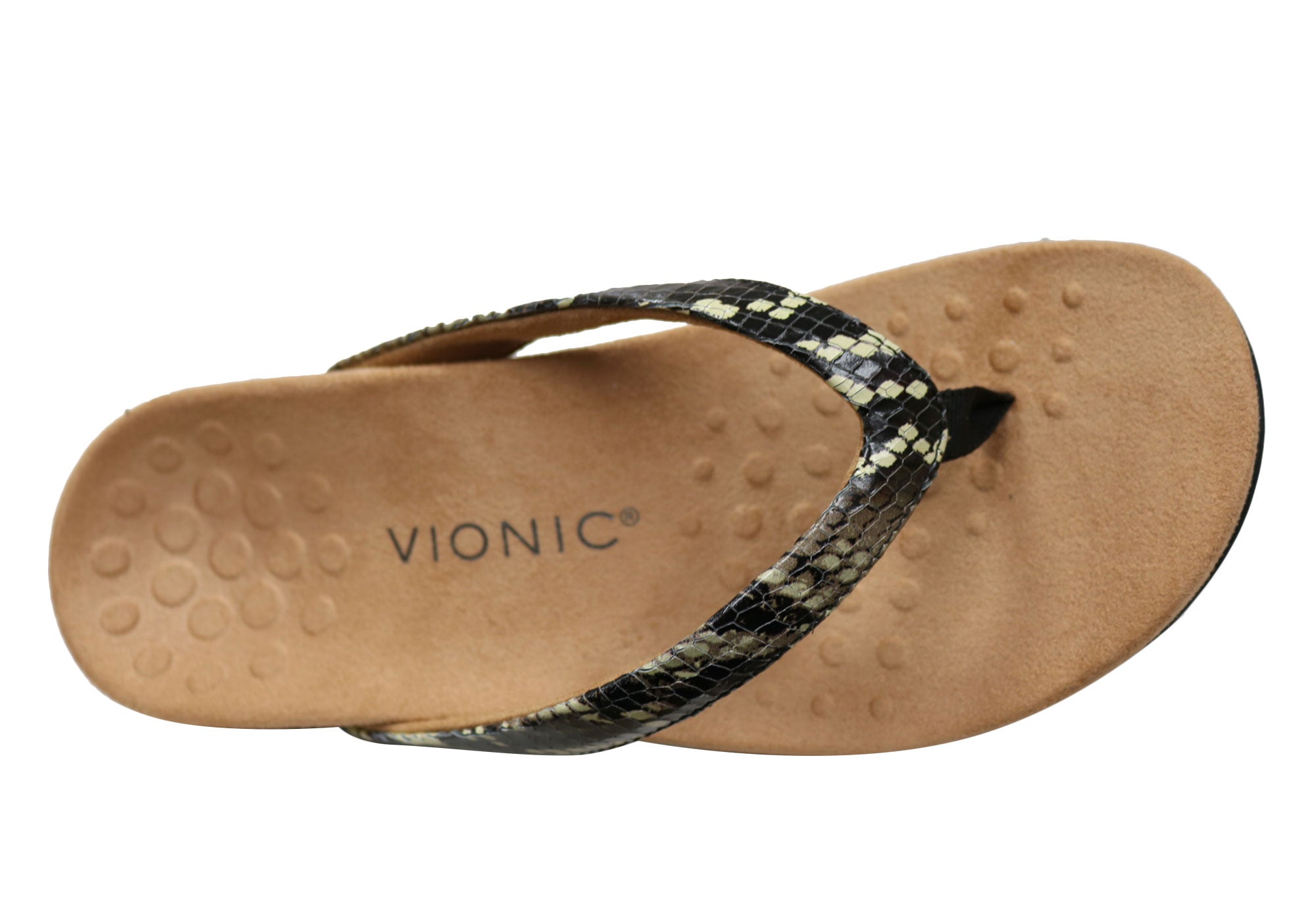 Vionic Womens Supportive Leather Dillon Toe Post Sandals Thongs