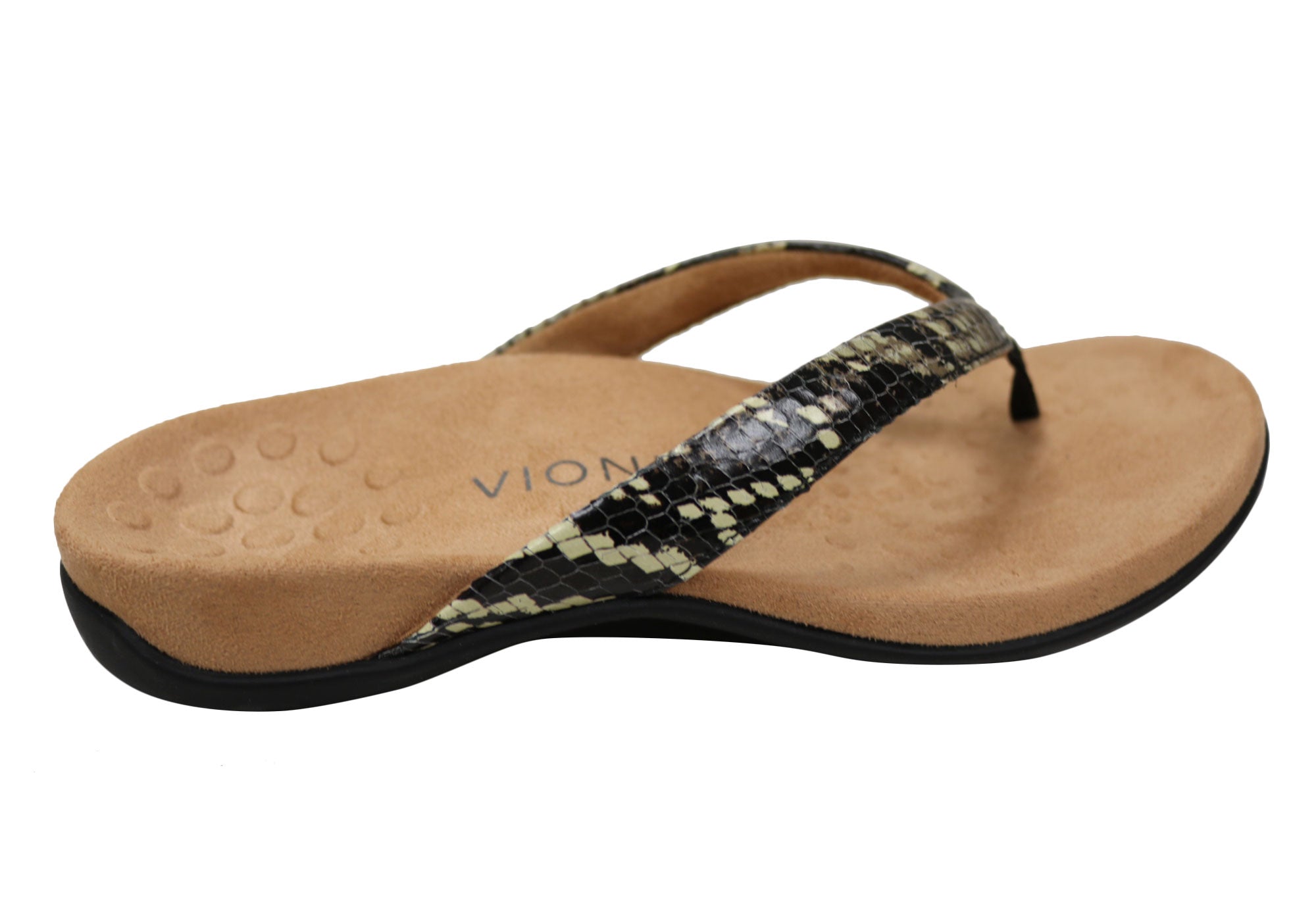 Vionic Womens Supportive Leather Dillon Toe Post Sandals Thongs