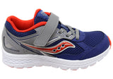 Saucony Kids Cohesion 14 Comfortable Adjustable Strap Athletic Shoes