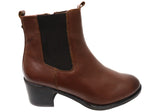 Caprice Jade Womens Comfort Mid Heel Leather Wide Fit Ankle Boots