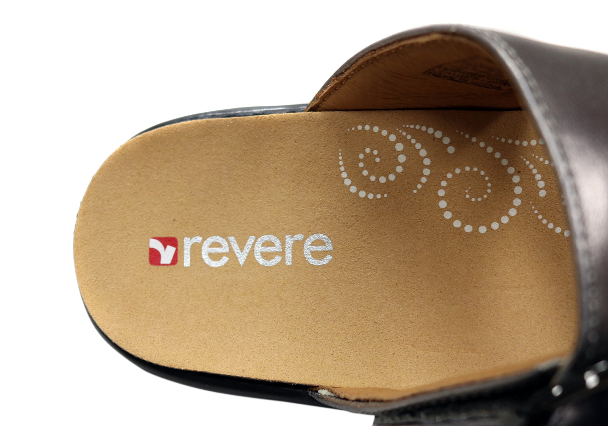 Revere Calais Womens Wide Width Leather Comfortable Slides Sandals