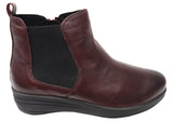 Caprice Jazlyn Womens Extra Wide Comfortable Leather Ankle Boots