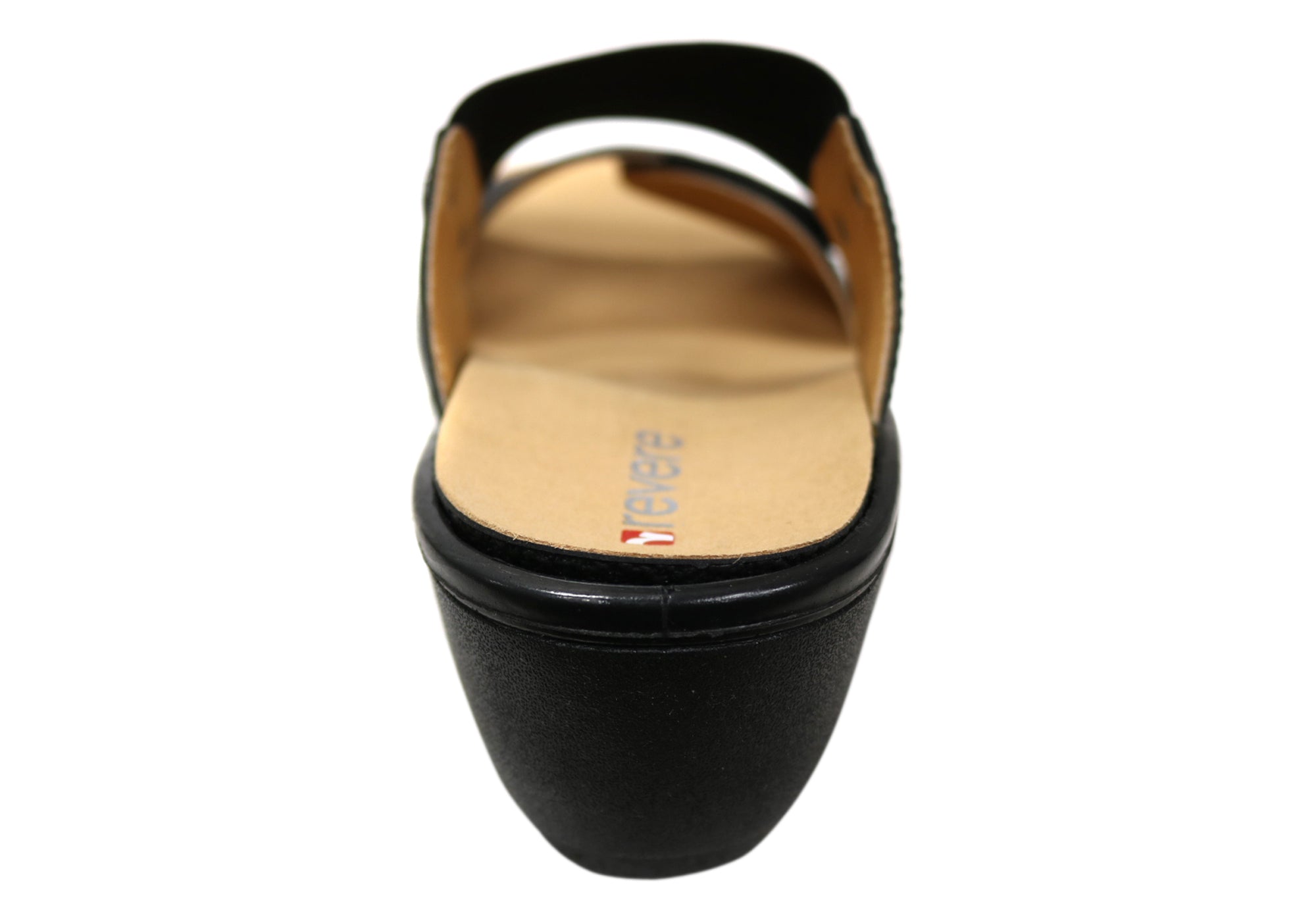 Revere Ibiza Womens Comfortable Leather Wide Width Slides Sandals
