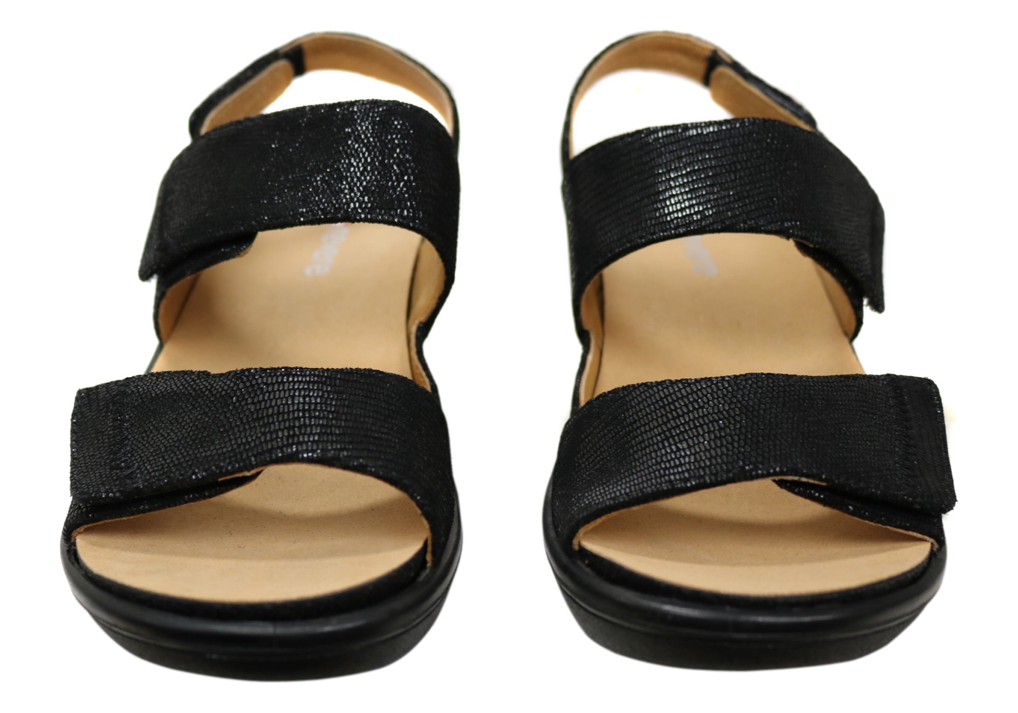 Revere Rosario Womens Wide Width Leather Back Strap Wedge Sandals