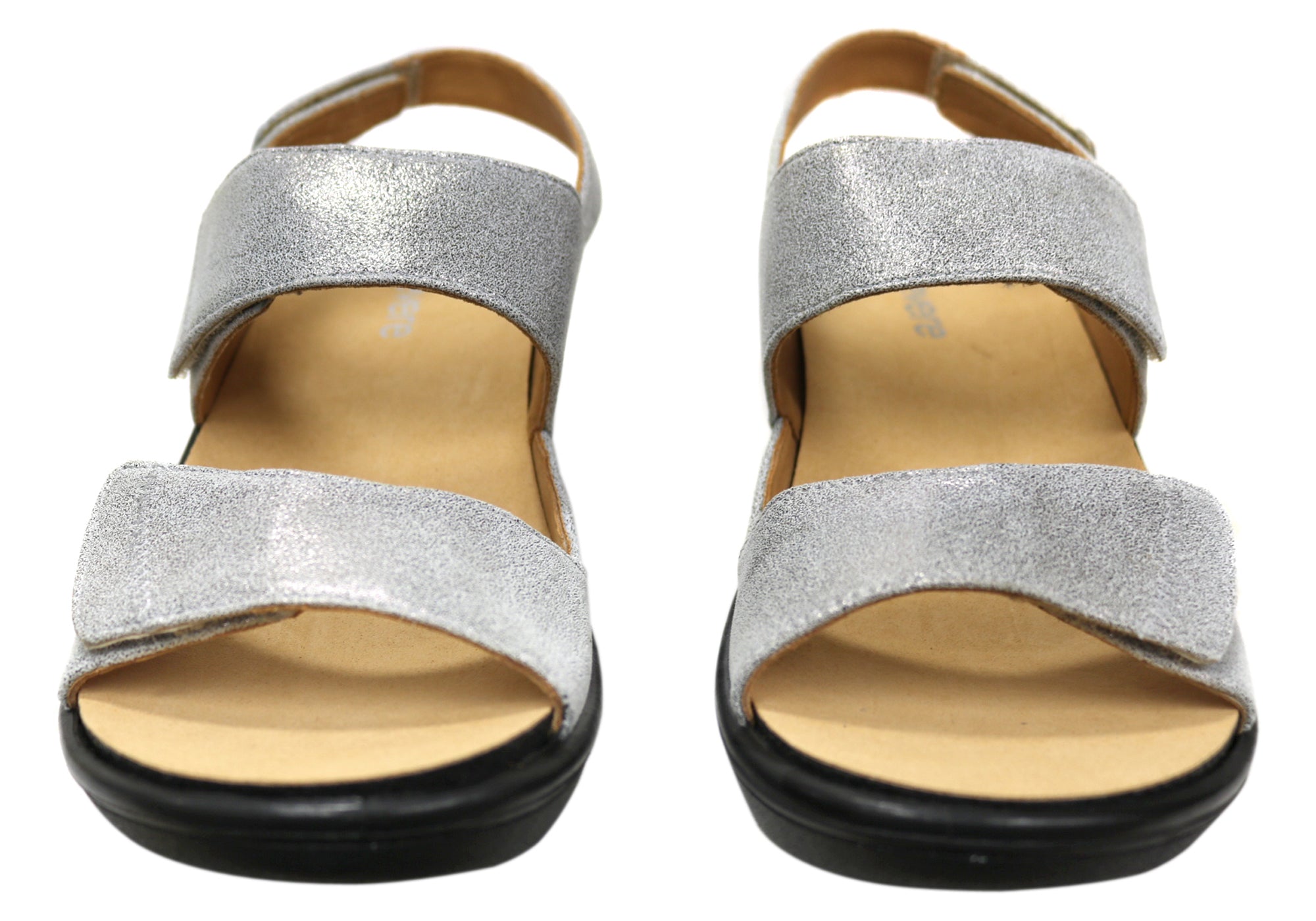 Revere Rosario Womens Wide Width Leather Back Strap Wedge Sandals