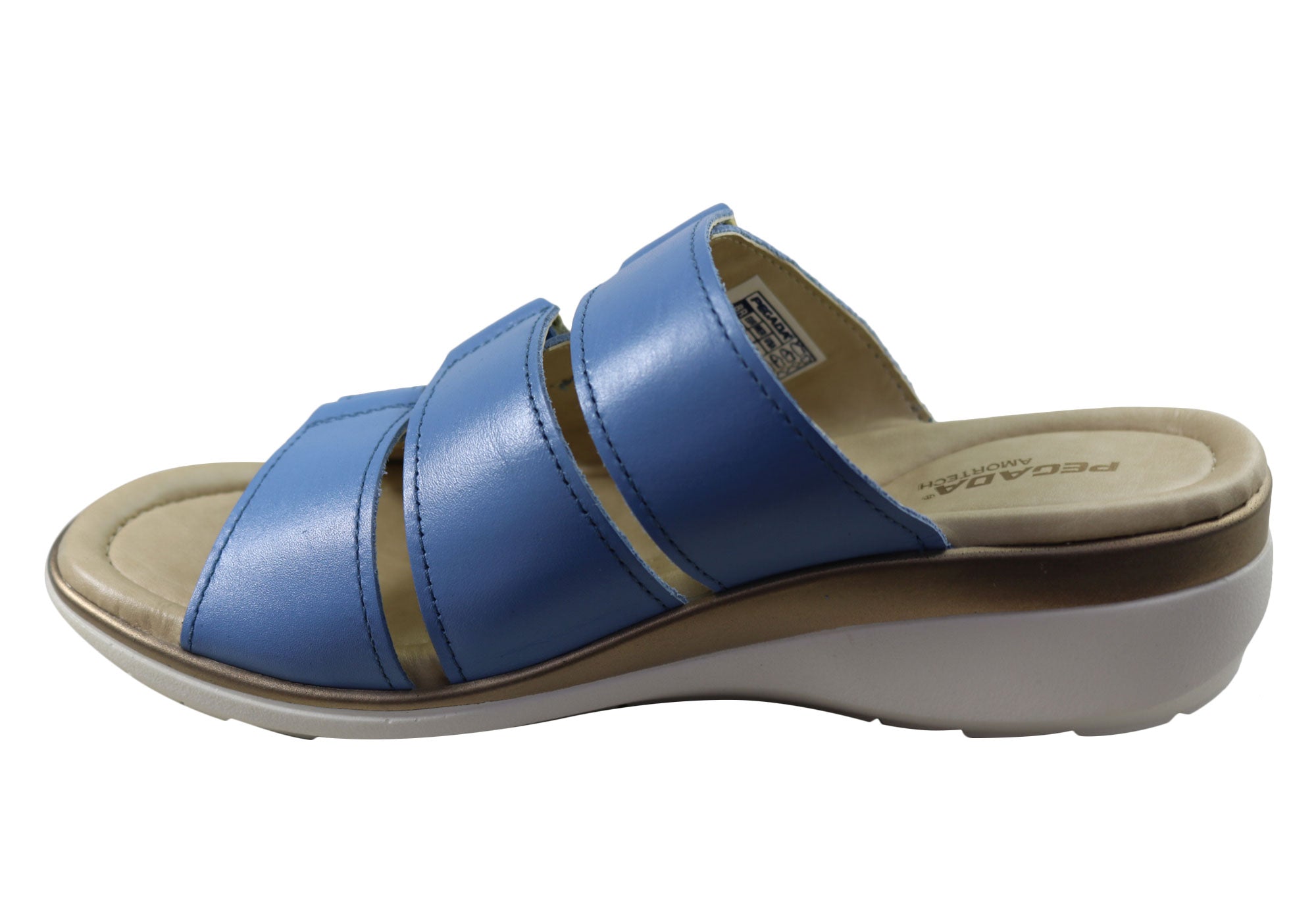 Pegada Treat Womens Comfort Leather Slides Sandals Made In Brazil