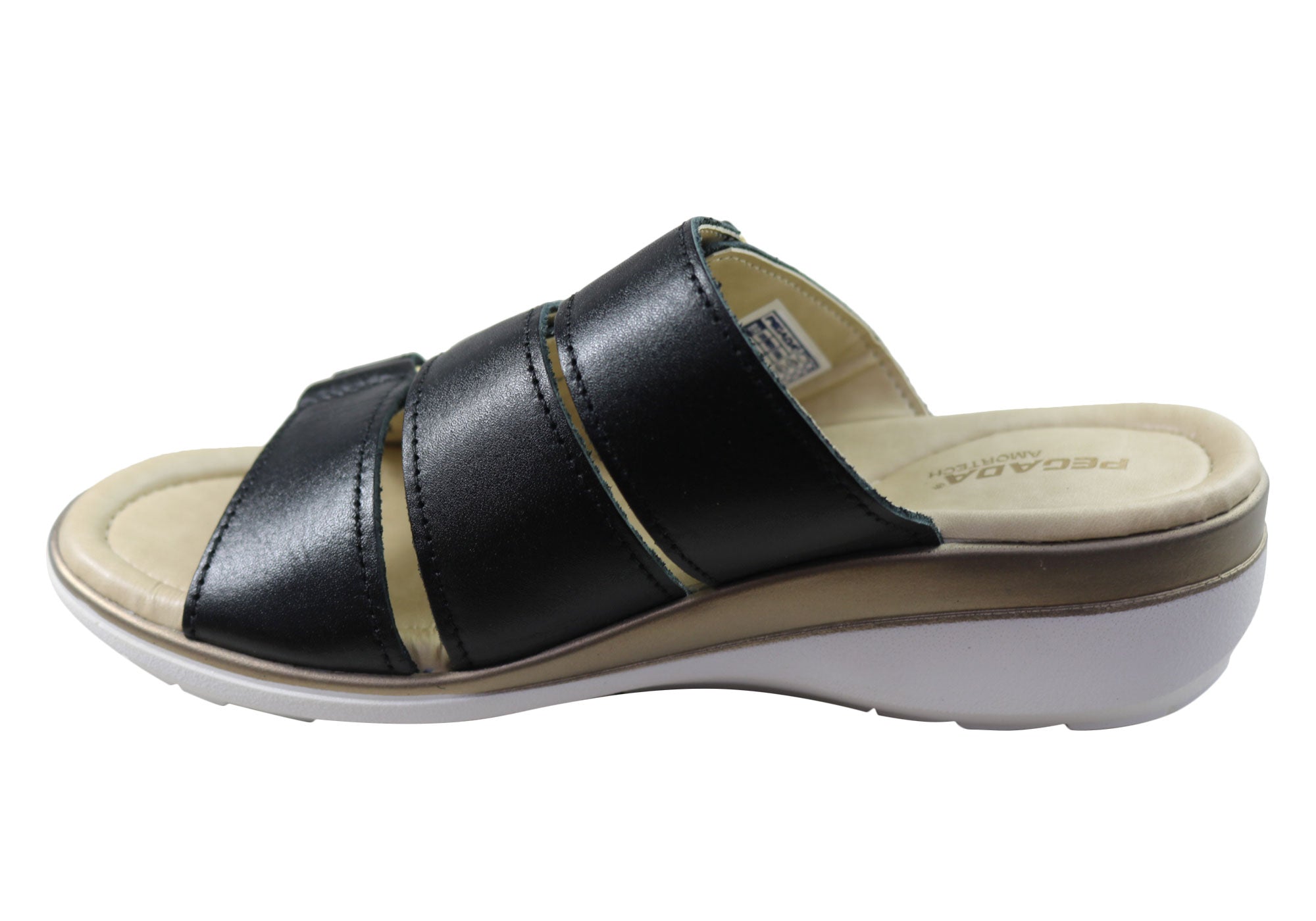 Pegada Treat Womens Comfort Leather Slides Sandals Made In Brazil