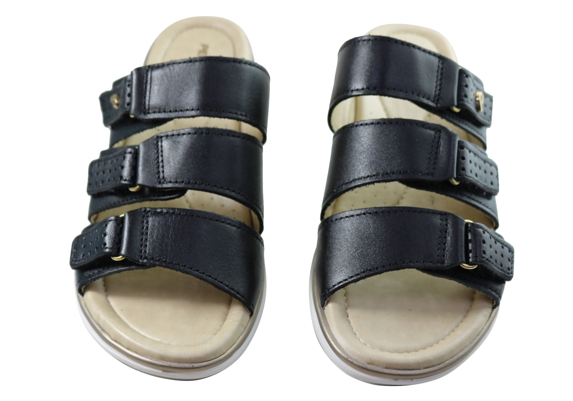 Pegada Treat Womens Comfort Leather Slides Sandals Made In Brazil