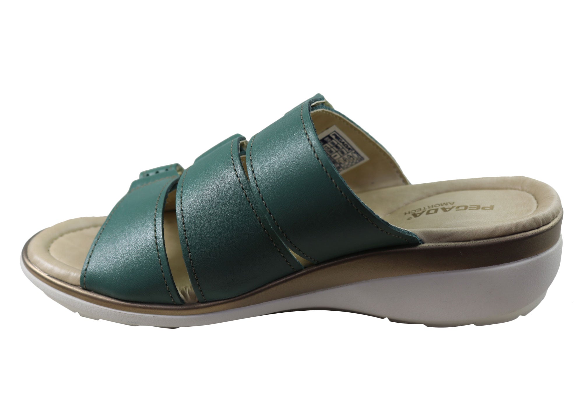 Pegada Treat Womens Comfort Leather Slides Sandals Made In Brazil