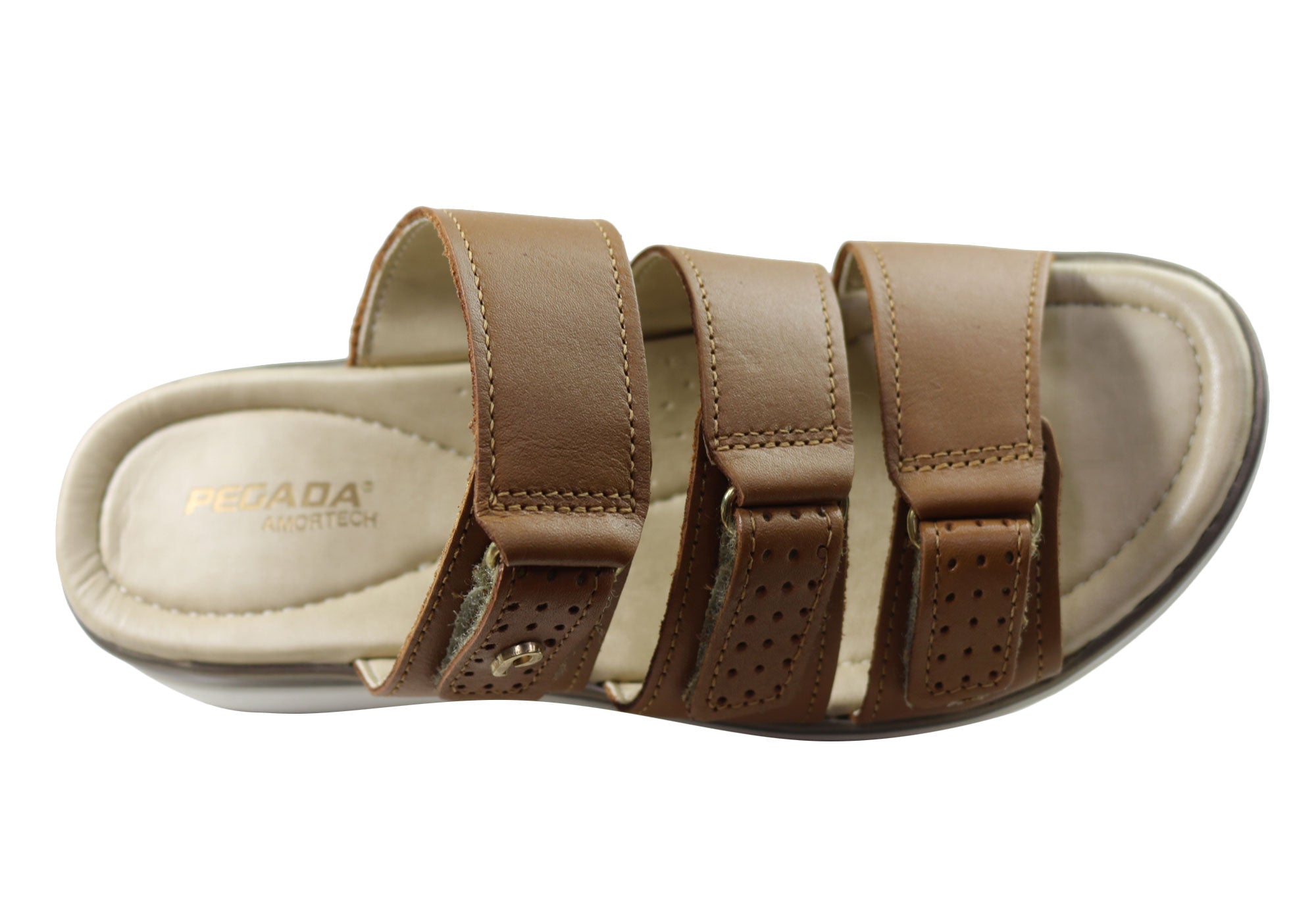 Pegada Treat Womens Comfort Leather Slides Sandals Made In Brazil