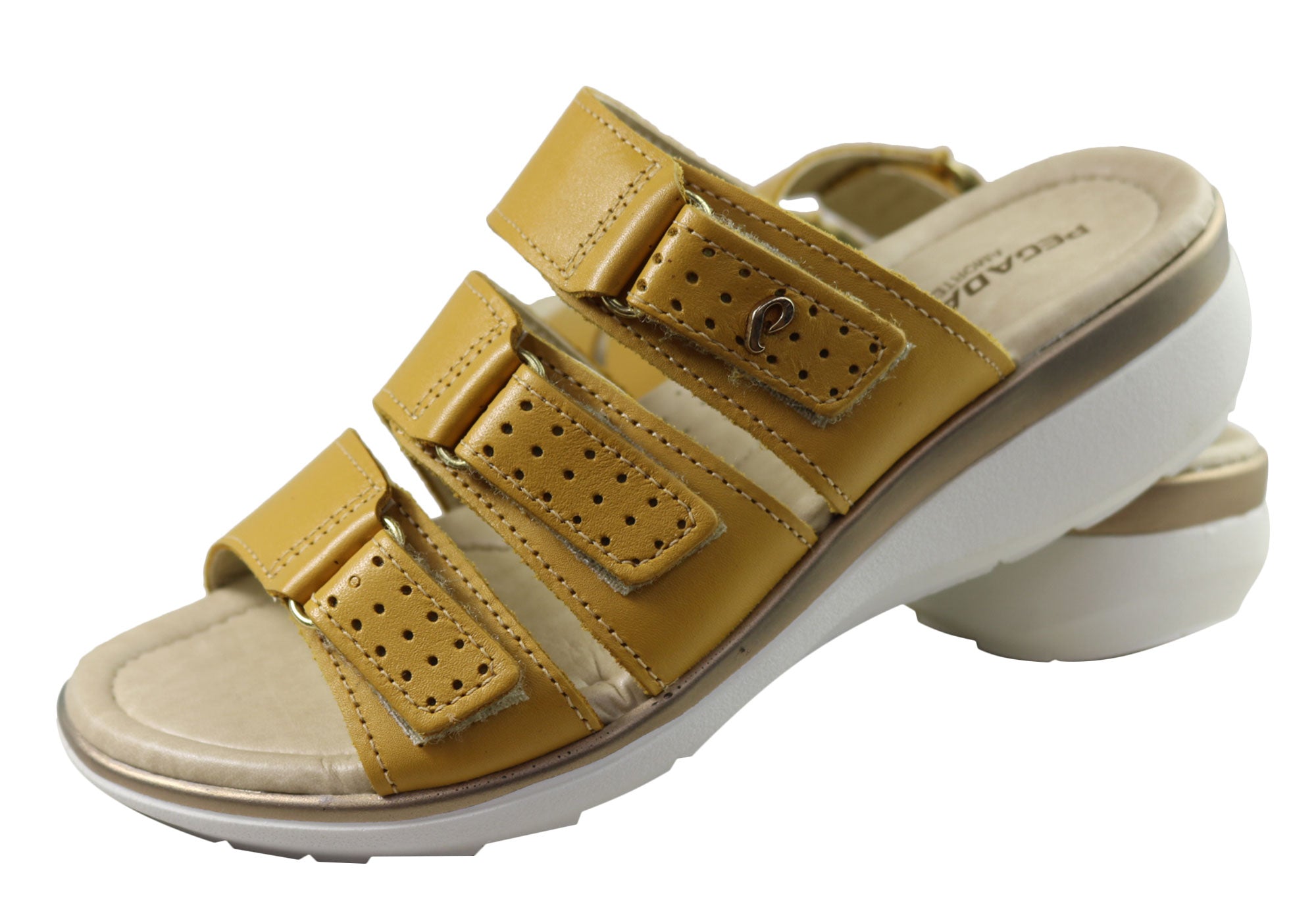 Pegada Treat Womens Comfort Leather Slides Sandals Made In Brazil