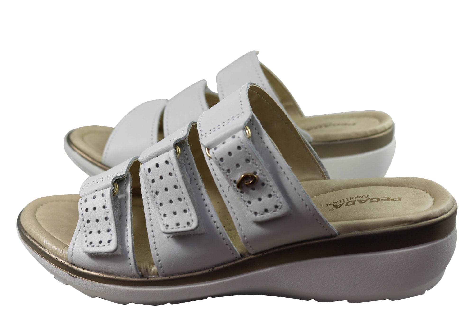 Pegada Treat Womens Comfort Leather Slides Sandals Made In Brazil