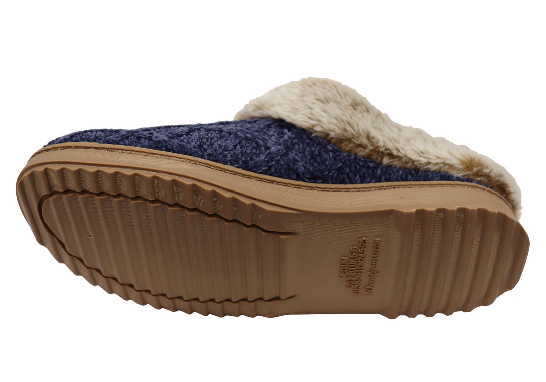 Dearfoams Womens Hannah Chenille Knit Clog Slippers Brand House Direct