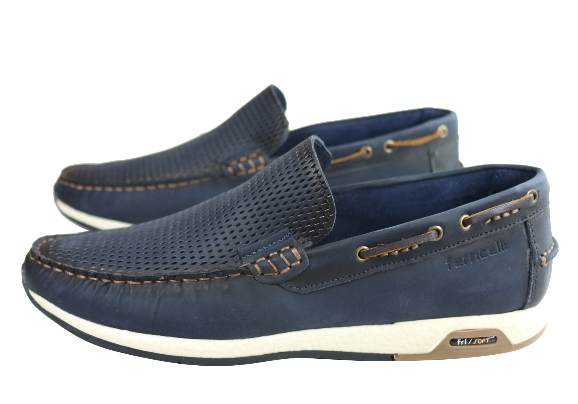 Ferricelli Frank Mens Leather Comfy Casual Loafer Shoes Made In Brazil