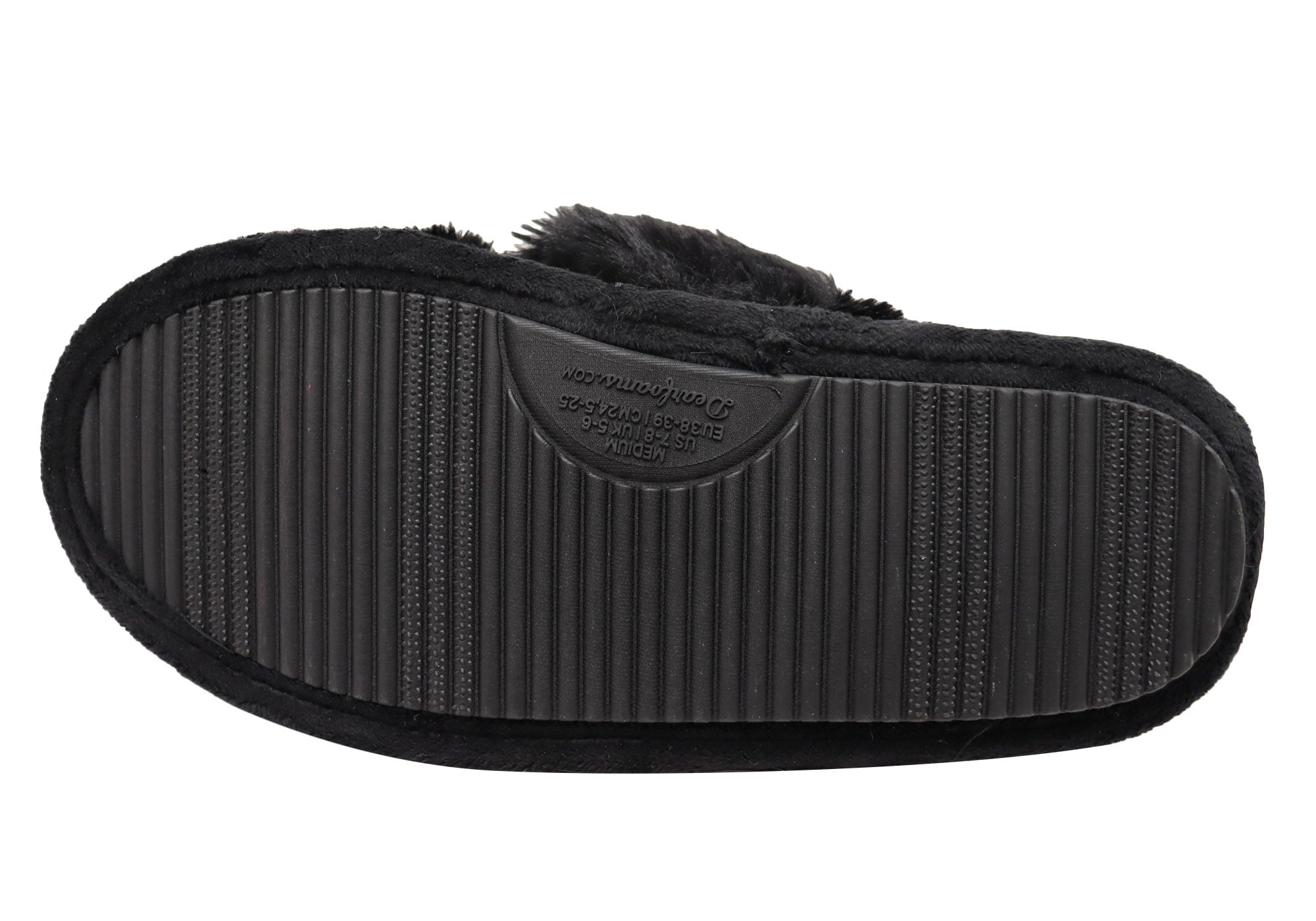 Dearfoams Womens Comfortable Jessica Furry Crossband Slide Slippers