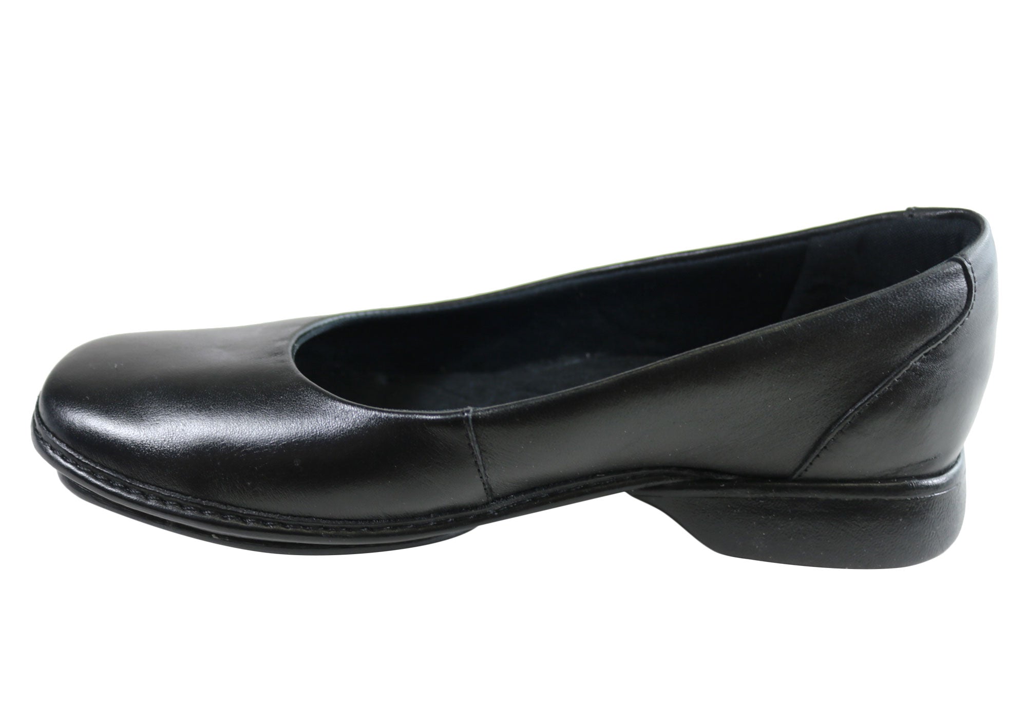 Comfortshoeco Alya Womens Comfort Cushioned Leather Low Heel Shoes