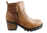 Pegada Stormie Womens Mid Heel Leather Ankle Boots Made In Brazil