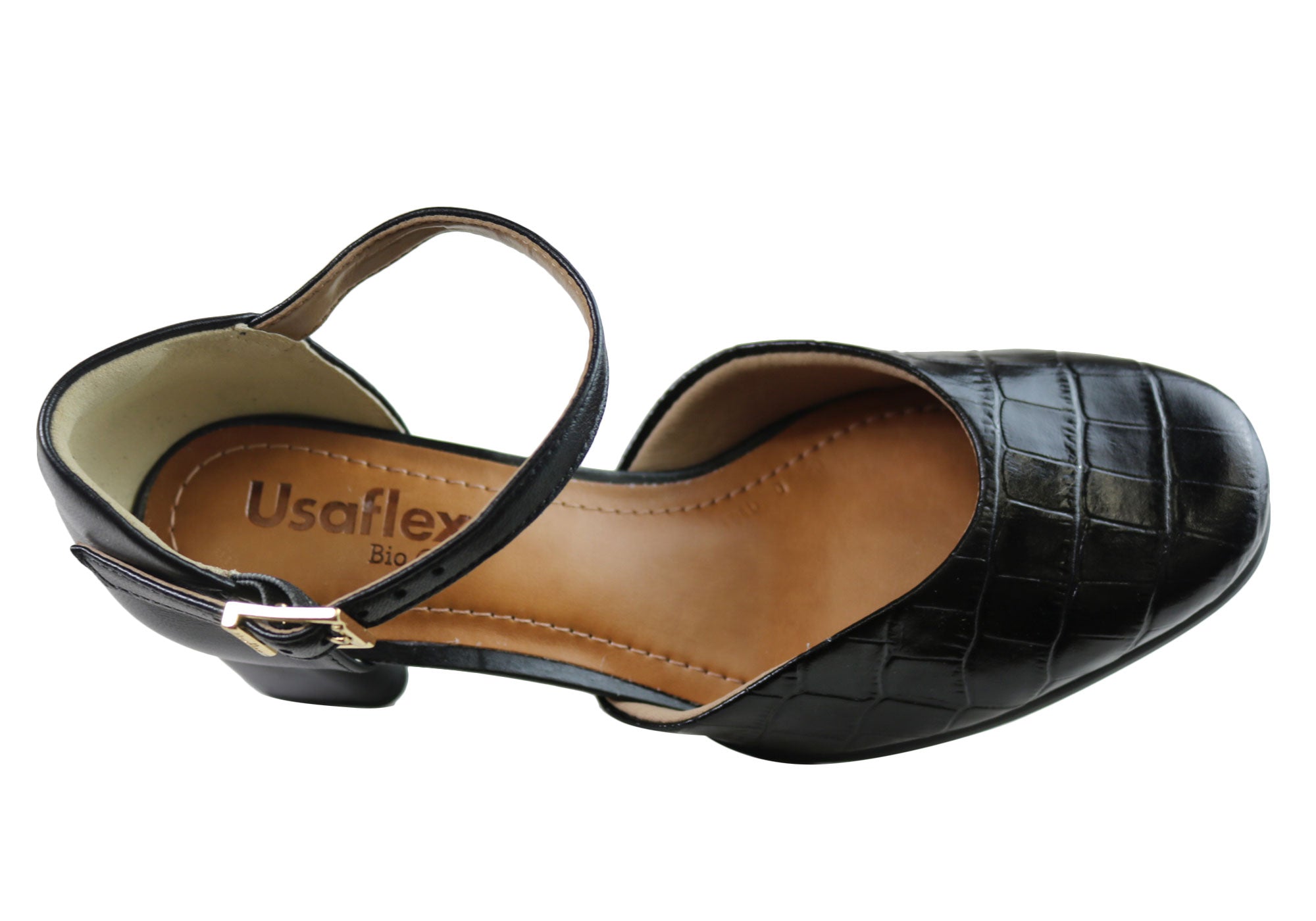 Usaflex Amaya Womens Mid Heel Leather Shoes Made In Brazil