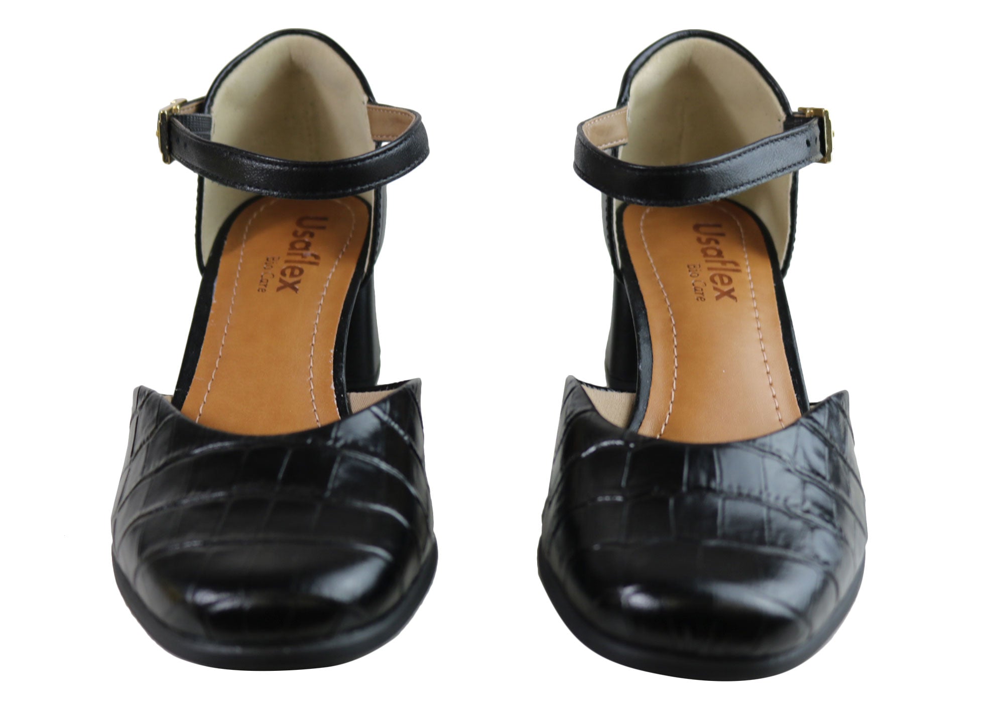 Usaflex Amaya Womens Mid Heel Leather Shoes Made In Brazil