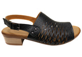Orizonte Greta Womens European Leather Low Heel Comfortable Sandals