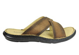 Savelli Kobes Mens Leather Comfort Slide Sandals Made In Brazil