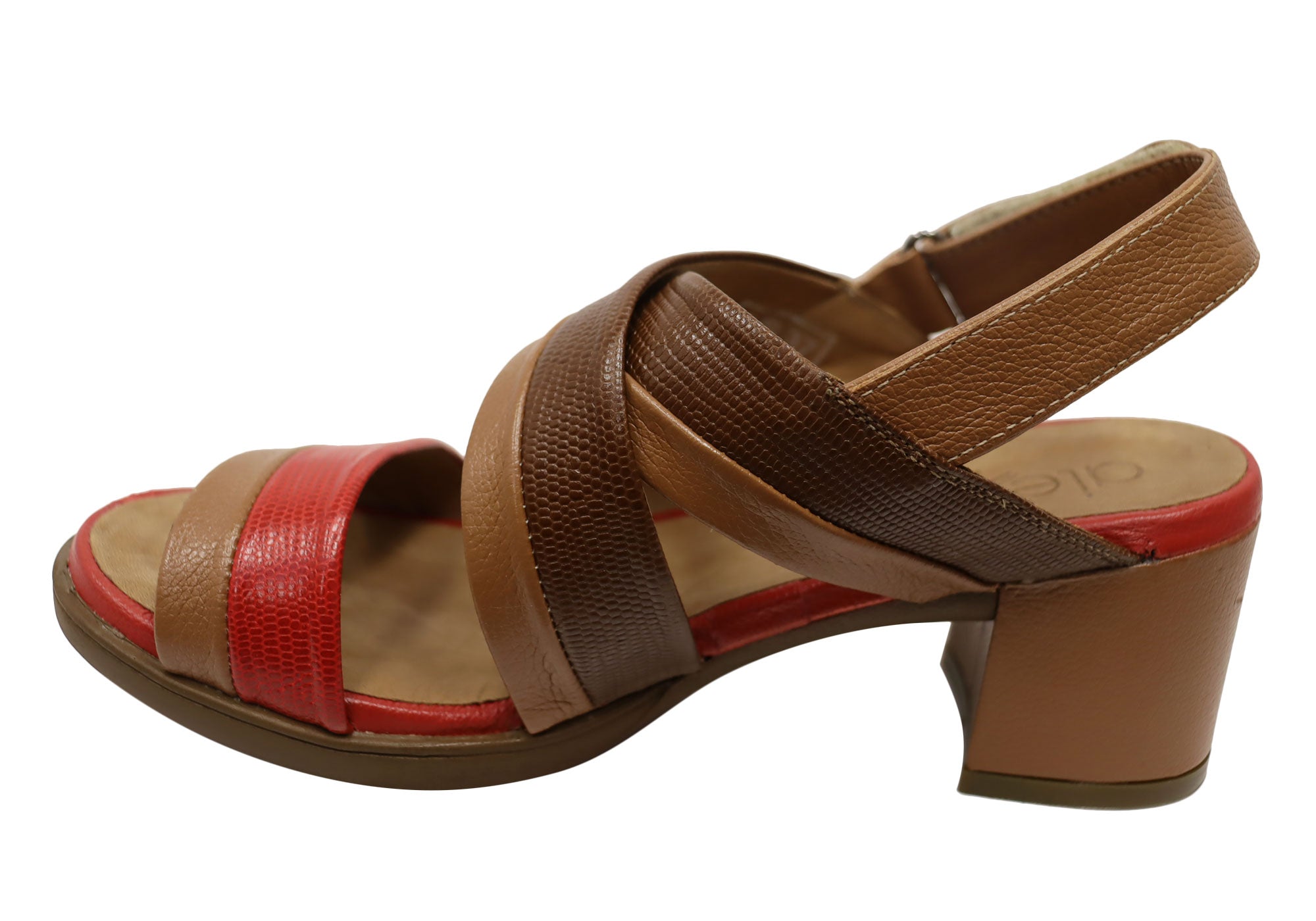 Opananken Nancie Womens Comfortable Leather Mid Heel Sandals