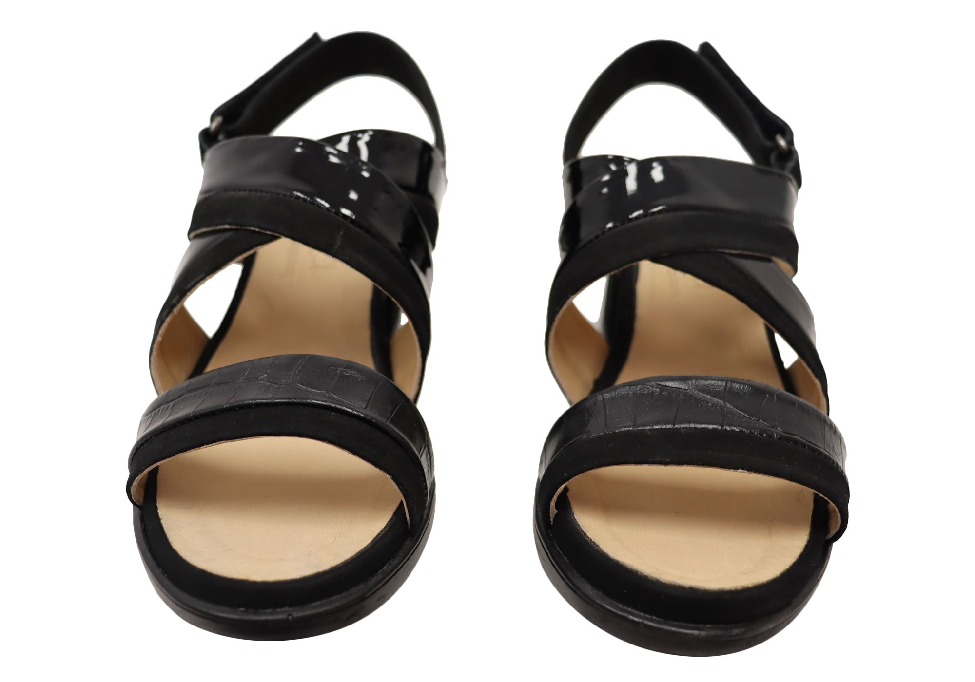 Opananken Nancie Womens Comfortable Leather Mid Heel Sandals