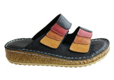 Orizonte Savela Womens European Leather Comfortable Slides Sandals
