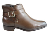 Villione Graze Womens Comfortable Leather Ankle Boots Made In Brazil