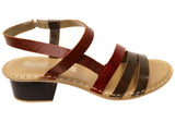 Andacco Genevie Womens Comfortable Brazilian Leather Low Heel Sandals
