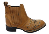 D Milton Emma Womens Leather Western Cowboy Chelsea Ankle Boots