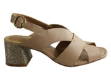 Orcade Maci Womens Brazilian Comfortable Leather Mid Heel Sandals