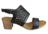 Orizonte Equinox Womens European Comfortable Leather Mid Heel Sandals