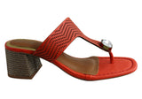 Orcade Deidre Womens Brazilian Comfort Leather Mid Heel Sandals Thongs