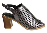 Orizonte Sian Womens European Leather Comfortable Mid Heel Sandals