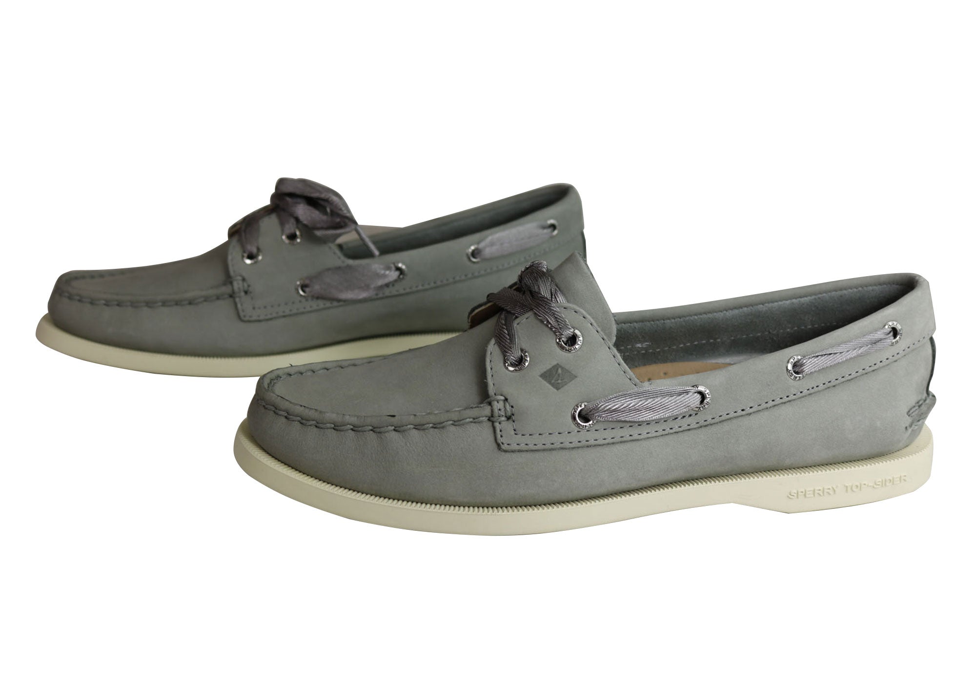 Gray hotsell sperrys women's