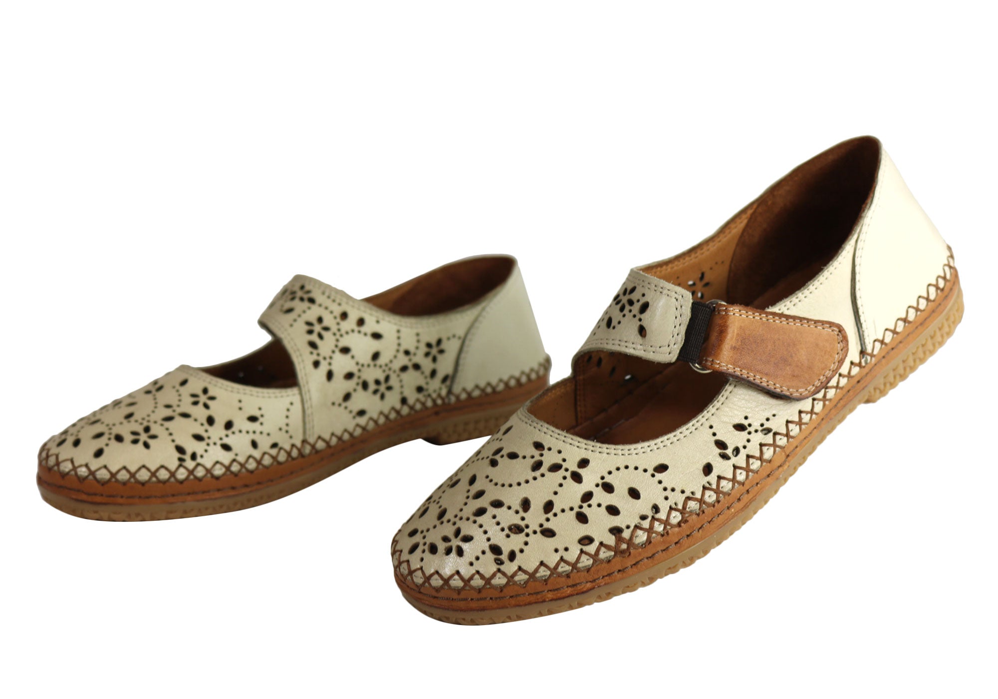 Orizonte Dawn Womens European Comfortable Mary Jane Leather Flat Shoes