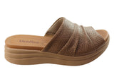 Usaflex Avenue Womens Comfortable Leather Platform Slides Sandals