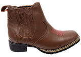 D Milton Ellie Womens Leather Western Cowboy Chelsea Ankle Boots