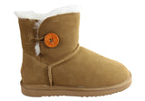 Grosby Button Ugg Womens Warm Comfort Boots With Sheepskin Lining