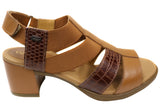 Opananken Chantel Womens Comfortable Leather Mid Heel Sandals