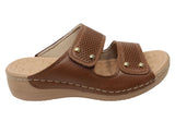 Pegada Mya Womens Comfortable Leather Slides Sandals Made In Brazil