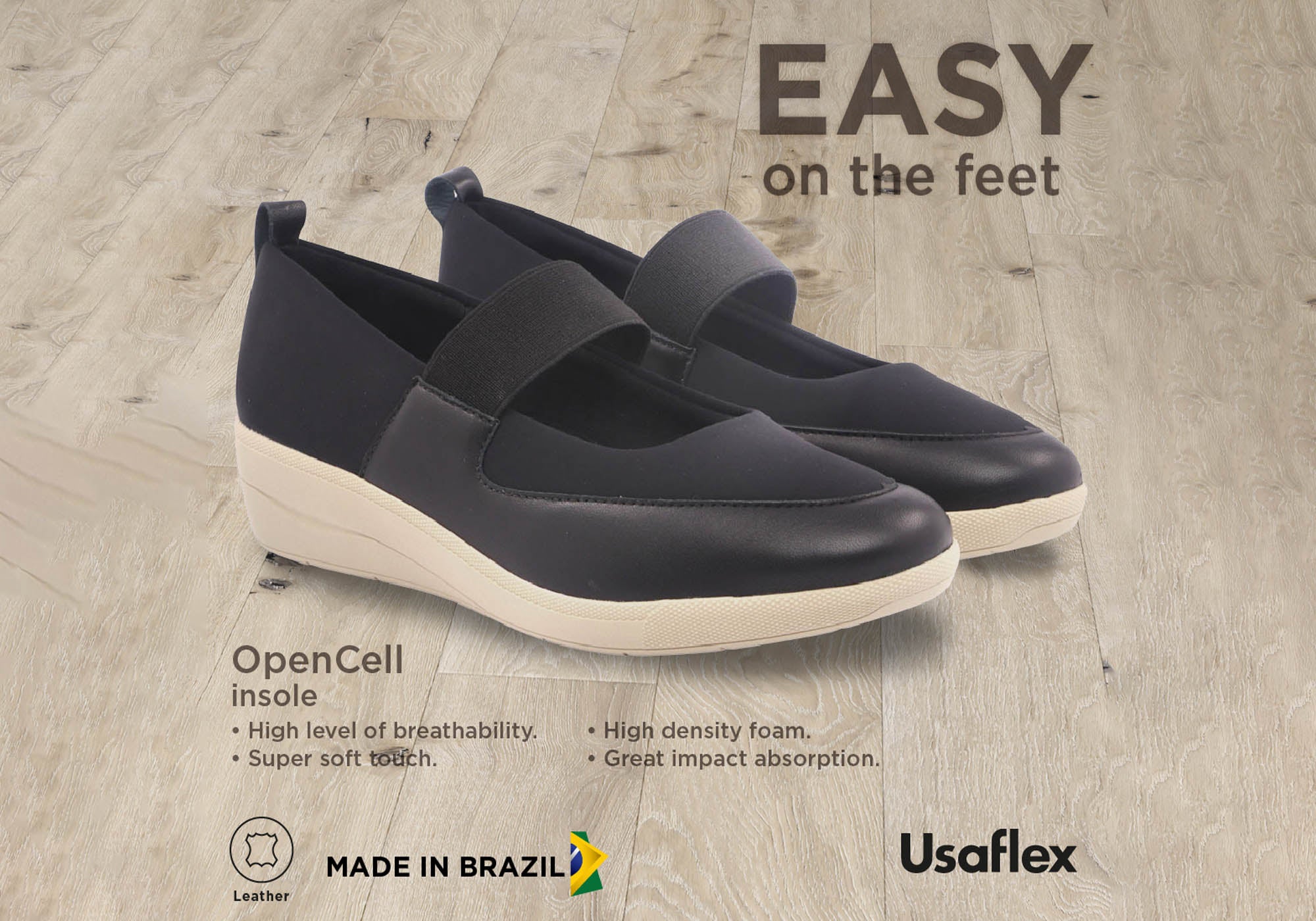 Usaflex Wendi Womens Comfortable Mary Jane Shoes Made In Brazil