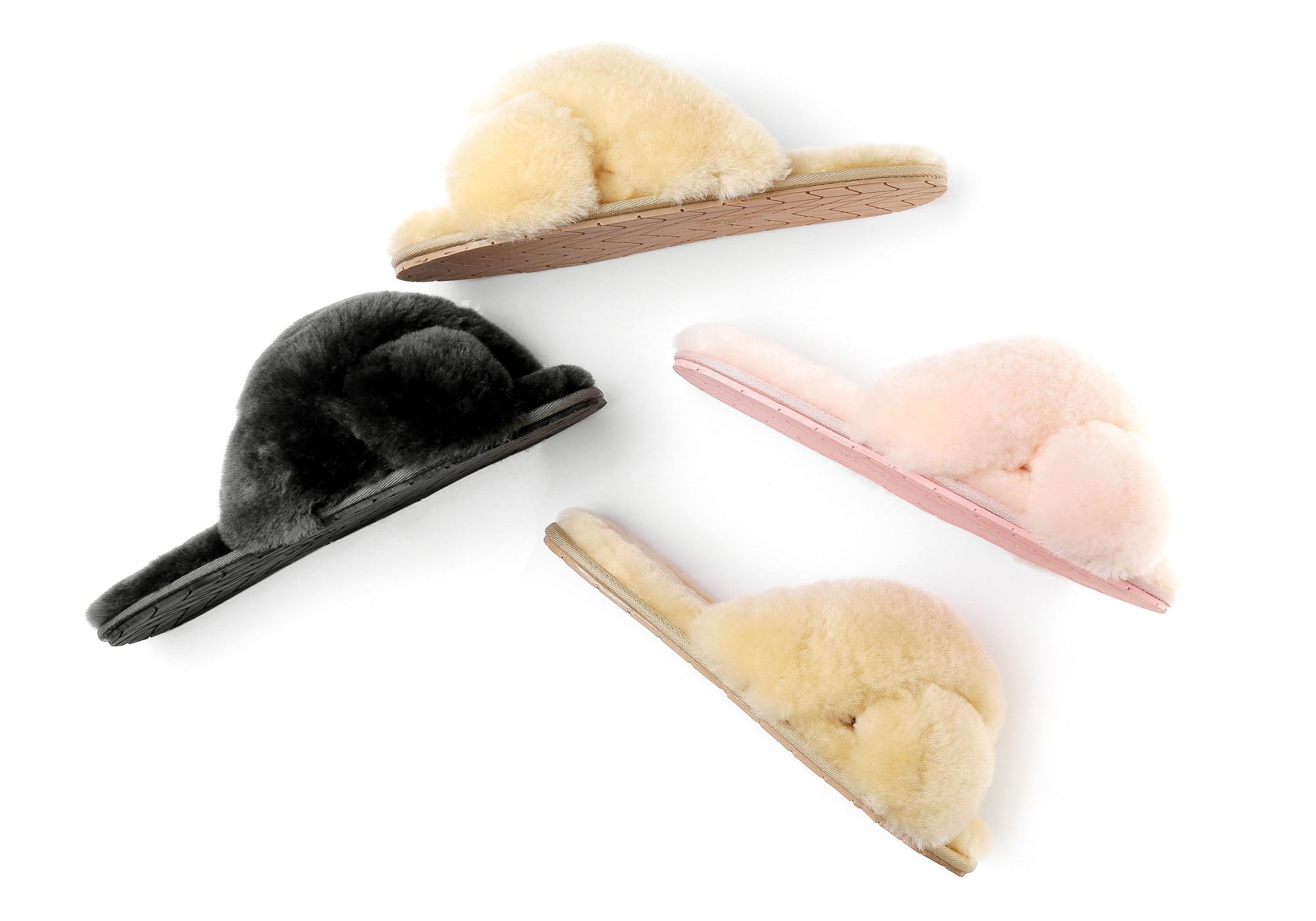 UGG Australian Shepherd Linty Womens Cross Fluffy Slide Slippers